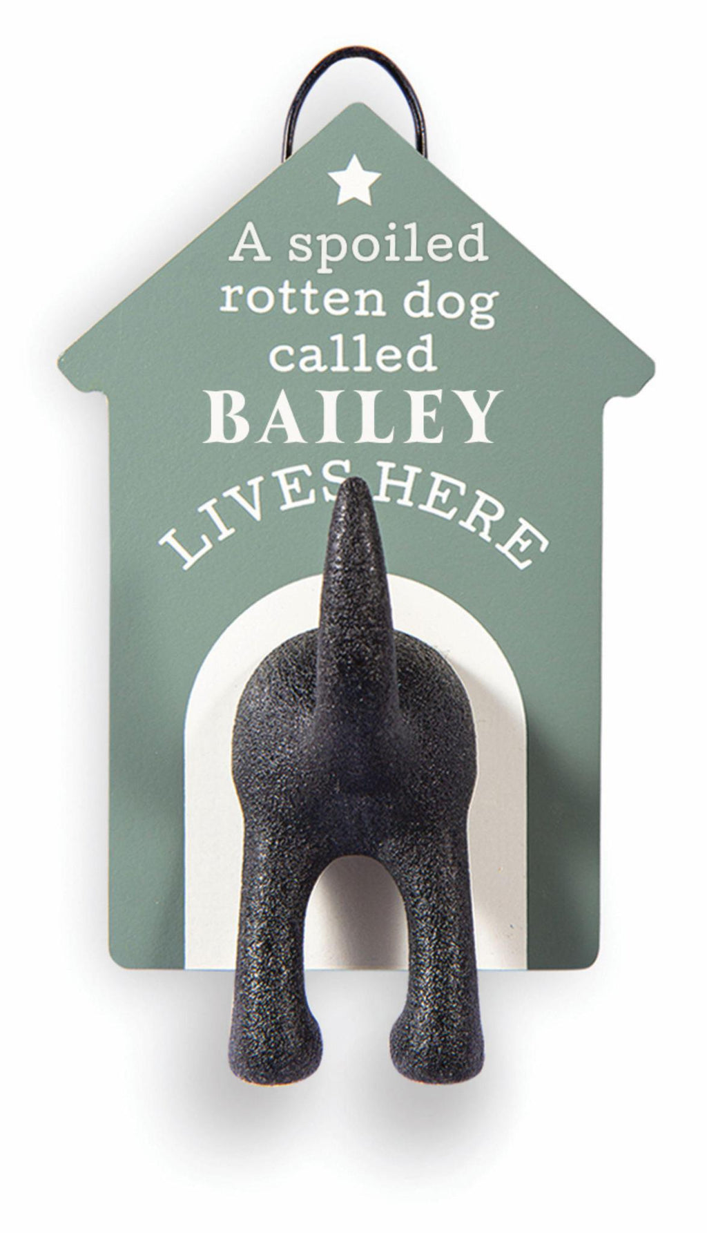 Dog Leash Hook - Grey (Pre-Printed Names)