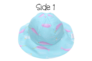 Kids UPF50+ Patterned Sun Hat - Narwhal/Starfish