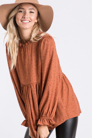 Chelsea Long Sleeve Top - Camel
