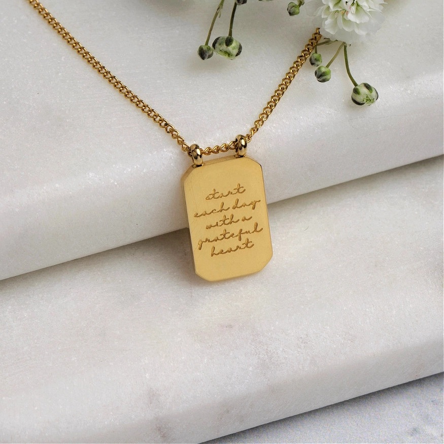 Necklace - MantraBand Note To Self "Start Each Day With A Grateful Heart"