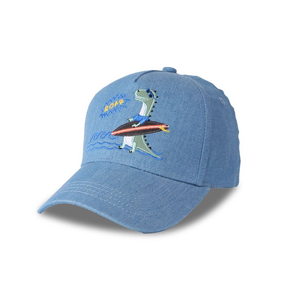 Kids UPF50+ Ball Cap - Surfer Dino