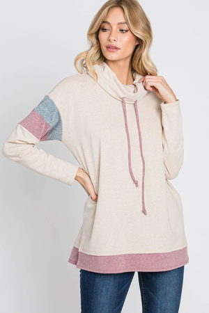 Nellie Color Block Knit Top - Oatmeal