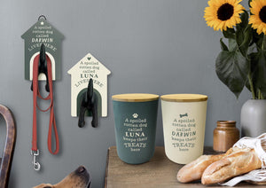 Dog Treat Jar - Cream (Pre-Printed Names)