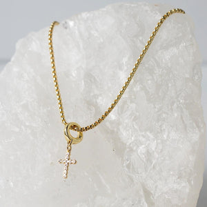 Lenny & Eva Cross Charm - CZ