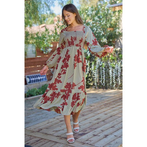 Valkyrie Smocked Bodice Dress - Sage