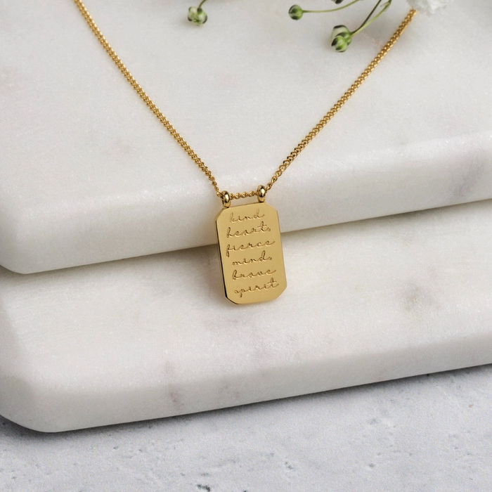 Necklace - MantraBand Note To Self "Kind Heart, Fierce Mind, Brave Spirit"