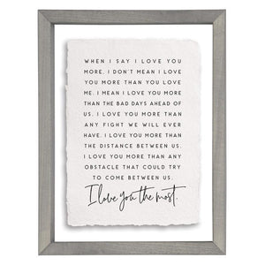 Love You The Most - Floating Wall Art Rectangle