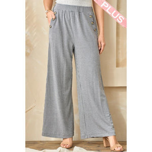 Covington Knit Pants with Side Button Details - Black