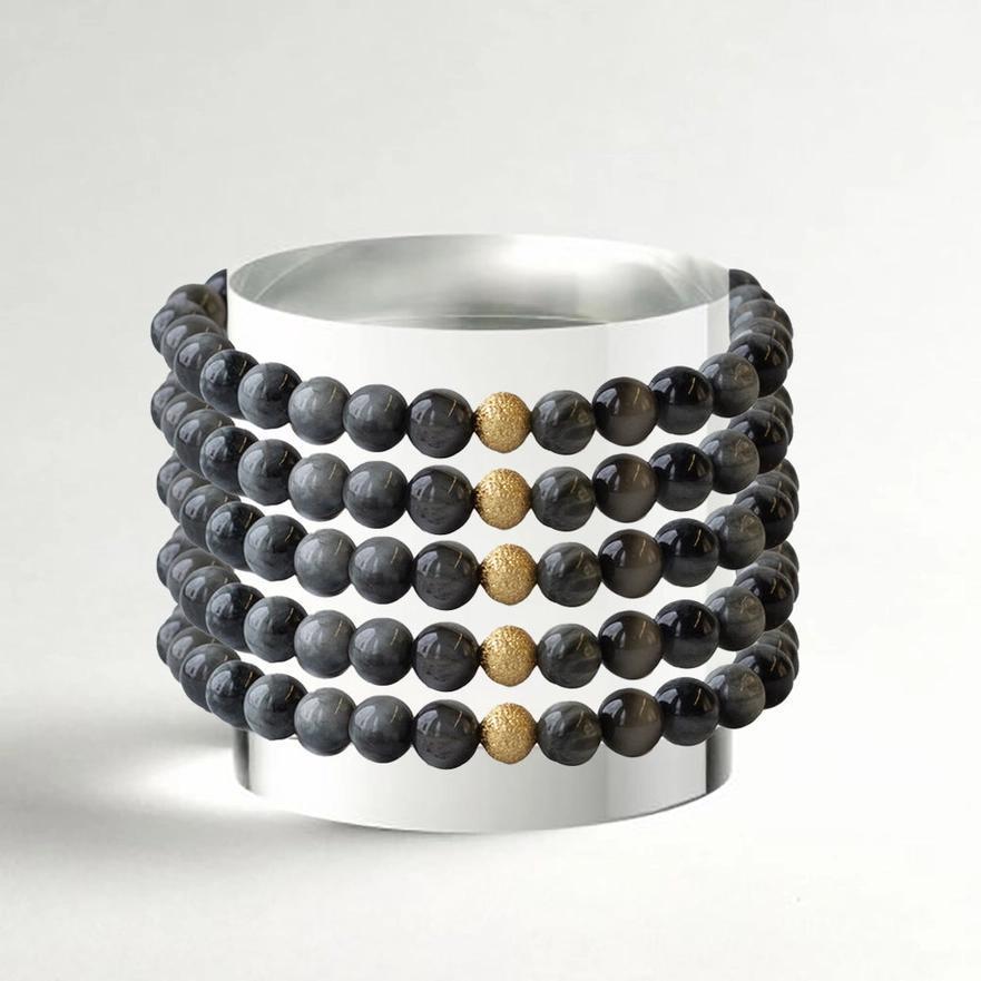 Lenny & Eva Gemstone Bracelet - Charcoal Jasper