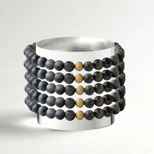 Lenny & Eva Gemstone Bracelet - Charcoal Jasper