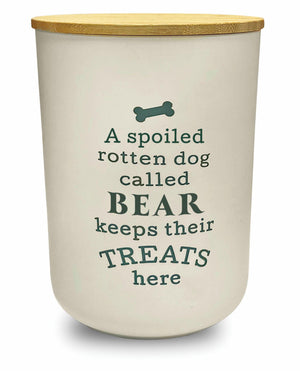 Dog Treat Jar - Cream (Pre-Printed Names)