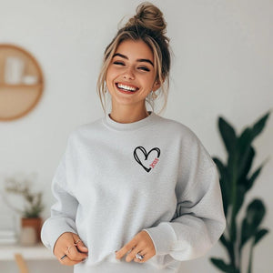 NLHD - "Love Jesus Heart" - Ladies Christian Graphic Sweatshirt