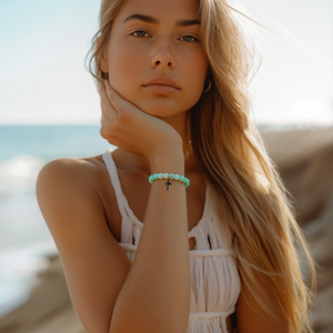 Lenny & Eva Bracelet -Symbolic Stones Scripture Cross Bracelet Amazonite