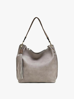 Amber Three Compartment Tassel Hobo Bag