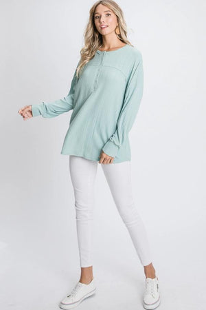 Sierra Long Sleeve Top - Aqua