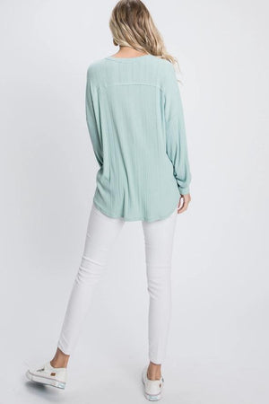 Sierra Long Sleeve Top - Aqua