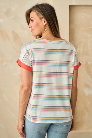 Opulent Color Block Tee - Orange