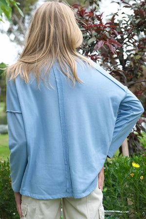 Tzila Oversized Graphic Top - Blue