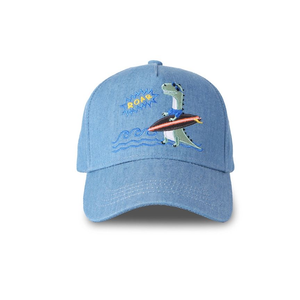 Kids UPF50+ Ball Cap - Surfer Dino