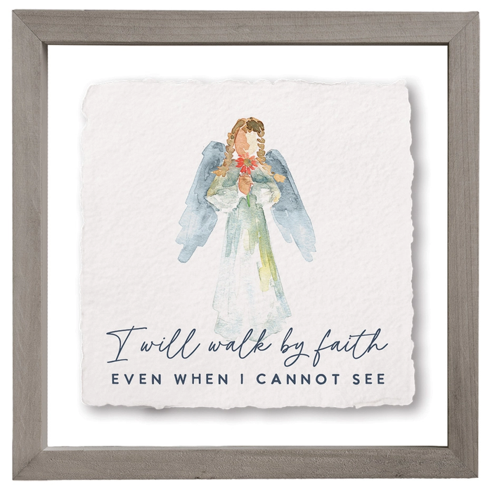 Walk By Faith Angel - Floating Wall Art Square