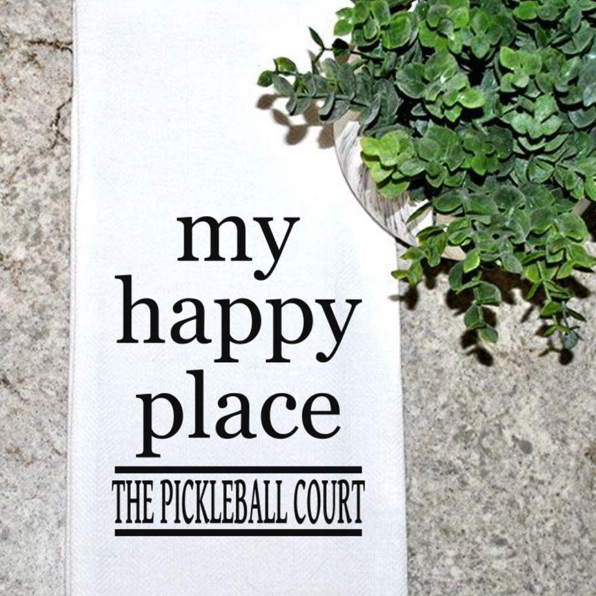 Tea Towel - My Happy Place...The Pickleball Court