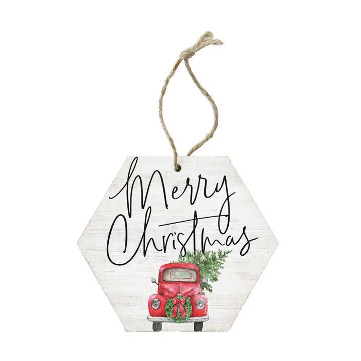 Christmas Ornament - Merry Christmas: Red Truck