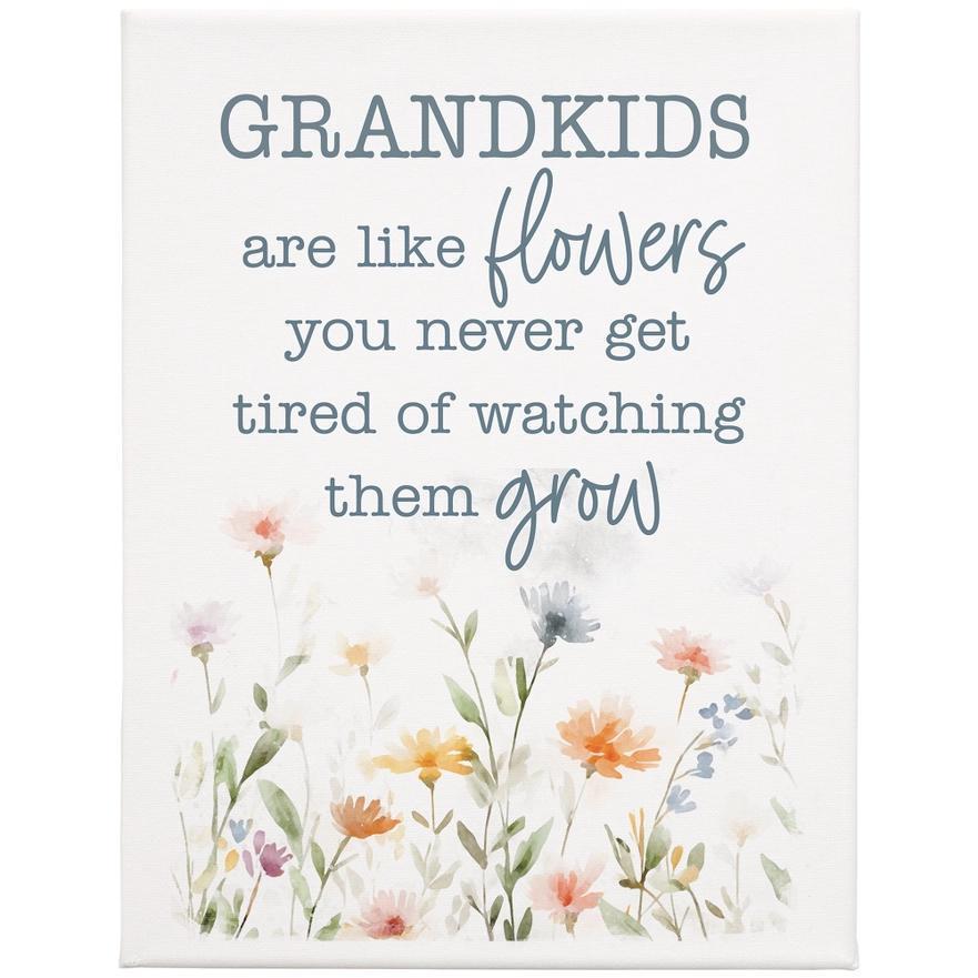 Grandkids Like Flowers - Wrapped Canvas