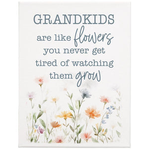 Grandkids Like Flowers - Wrapped Canvas