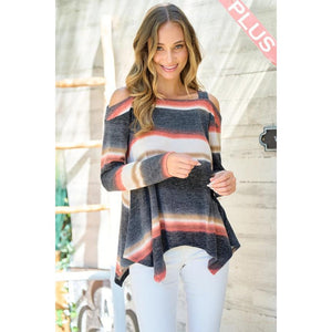 Thea Tie Dye Long Sleeve Top - Rust