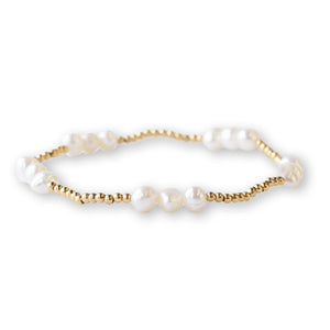 Lenny & Eva Bracelet - Gilded Gold Beaded Trio Freshwater Pearl Bracelet