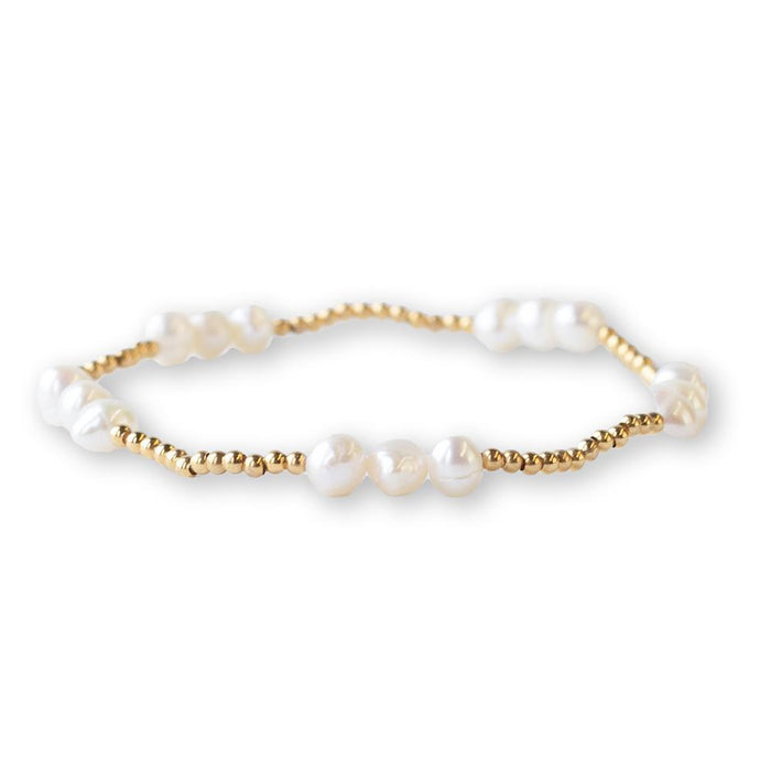 Lenny & Eva Bracelet - Gilded Gold Beaded Trio Freshwater Pearl Bracelet