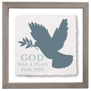God Has A Plan Dove - Floating Wall Art Square