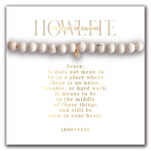 Lenny & Eva Bracelet -Gemstone Heart Bracelet Howlite