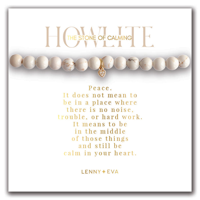Lenny & Eva Bracelet -Gemstone Heart Bracelet Howlite