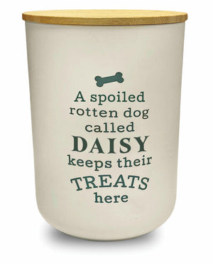 Dog Treat Jar - Cream (Pre-Printed Names)