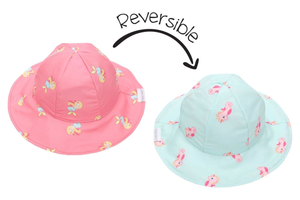 Kids UPF50+ Patterned Sun Hat - Mermaid/Seahorse