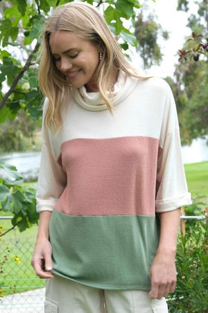 Austin Color Block Tunic - Salmon