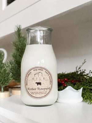 Milk Bottle Candle - Winter Vineyard