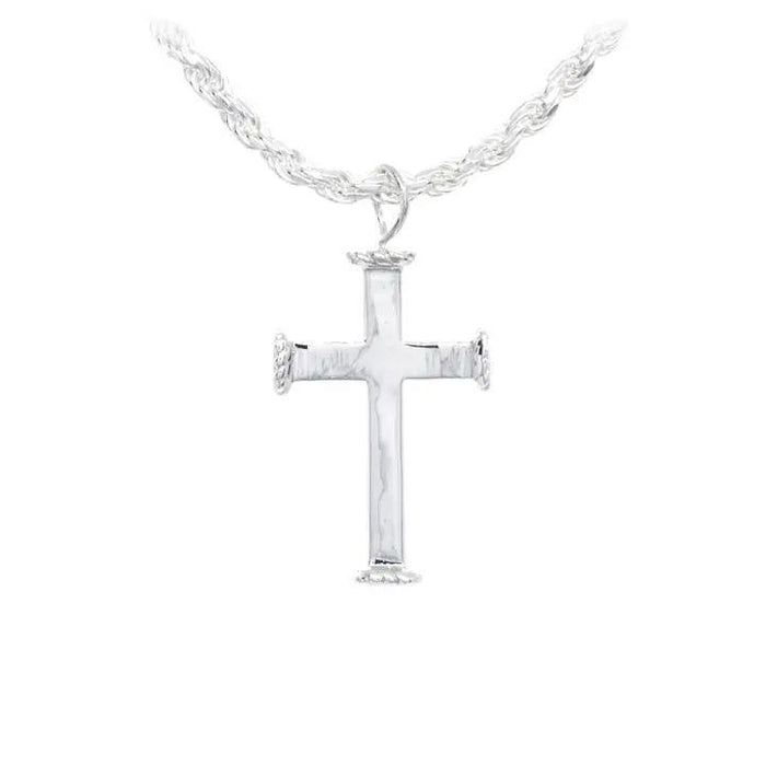 Men's Cross Pendant Sterling Silver 3mm Rope Chain