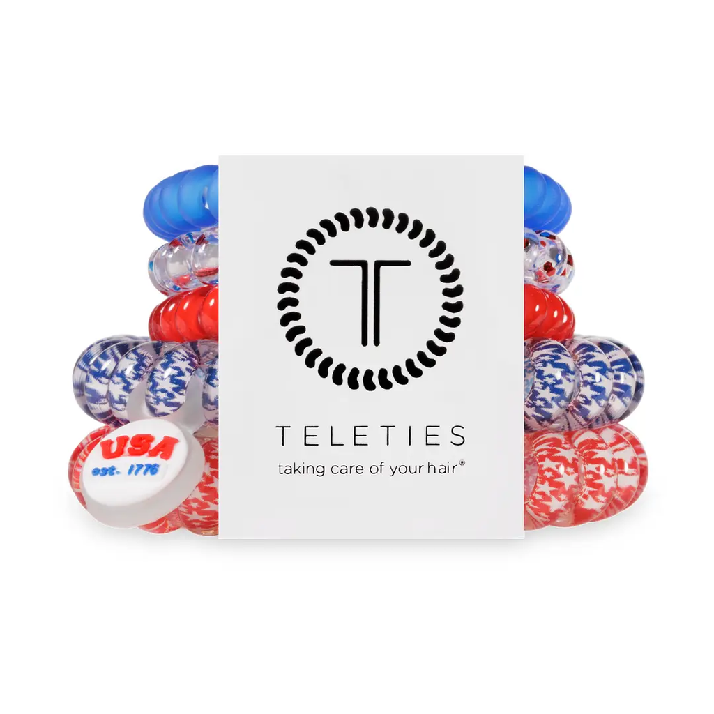 TeleTies Mix Pack Spiral Hair Ties - 2 Large and 3 Small