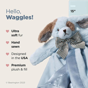 Lovey Blanket - Waggles Blue Puppy Snuggler Lovey