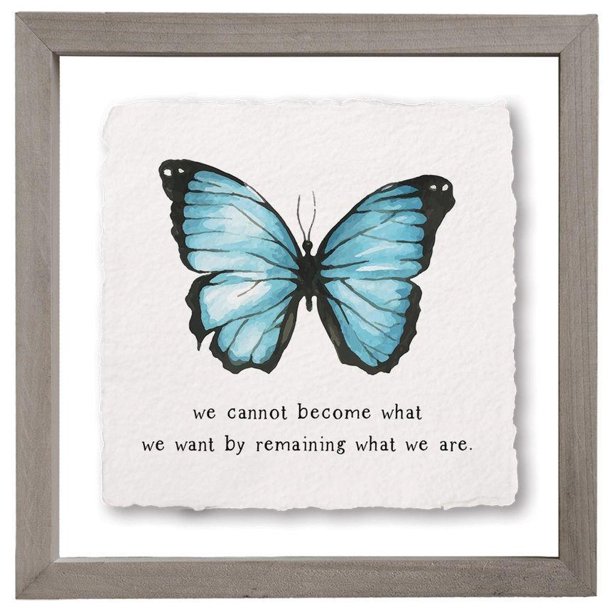 Cannot Become A Butterfly - Floating Wall Art Square