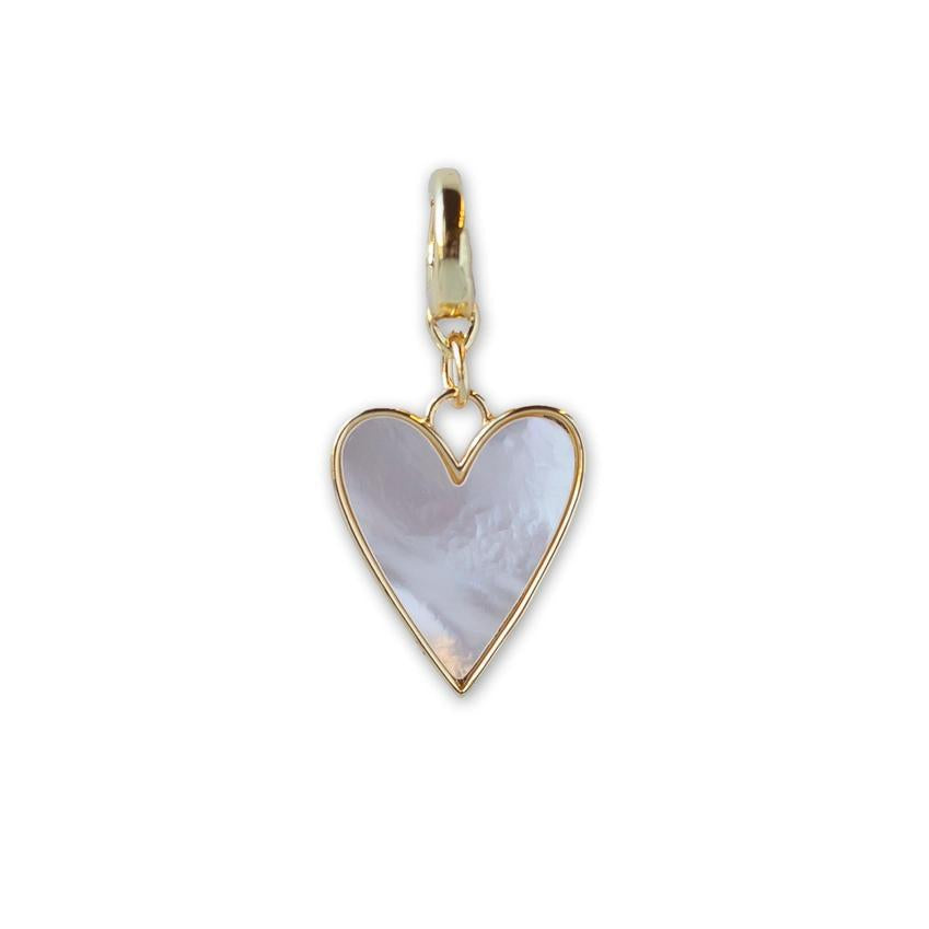 Lenny & Eva Heart Charm - Mother of Pearl