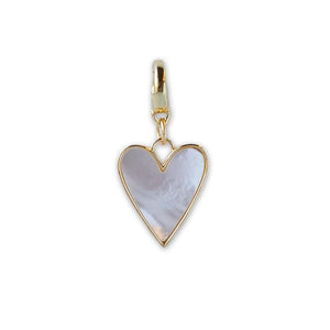 Lenny & Eva Heart Charm - Mother of Pearl