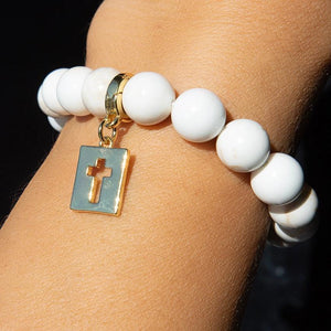 Lenny & Eva Hollow Cross Charm - Gold