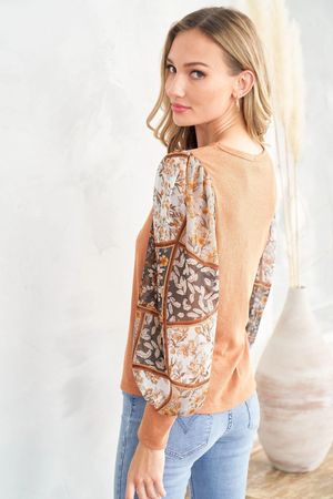 Jackie Printed Blouse - Rust