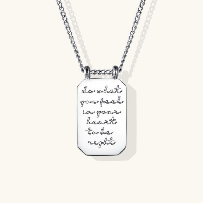Necklace - MantraBand Note To Self "Do What You Feel In Your Heart To Be Right"