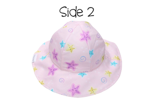 Kids UPF50+ Patterned Sun Hat - Narwhal/Starfish