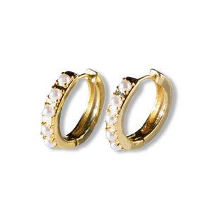 Lenny & Eva Gilded Earrings - Pearl Hoops