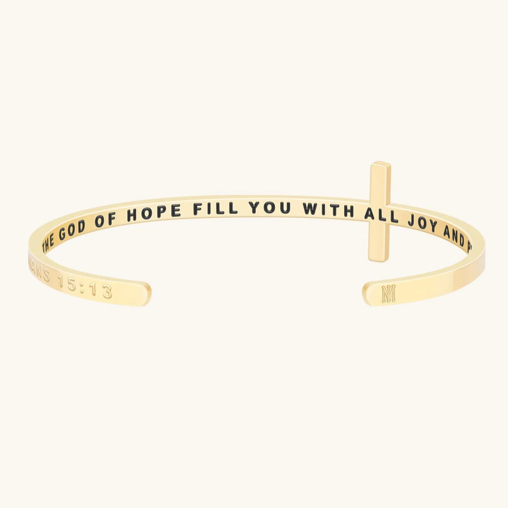 Cross Bracelet - May the God of Hope Fill You with All Joy and Peace (Romans 15:13)
